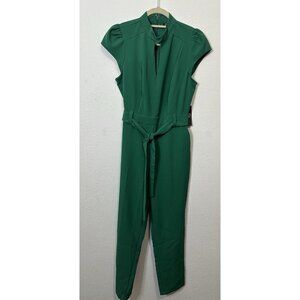 New York and Company Women’s Green Sleeveless Jumpsuit Peak A Boo Chest Size M
